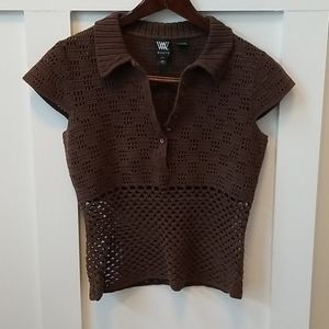 Worth Cap Sleeve Brown Sweater